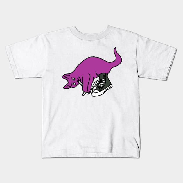 High Top Kitty Laces Kids T-Shirt by GiiPiiD